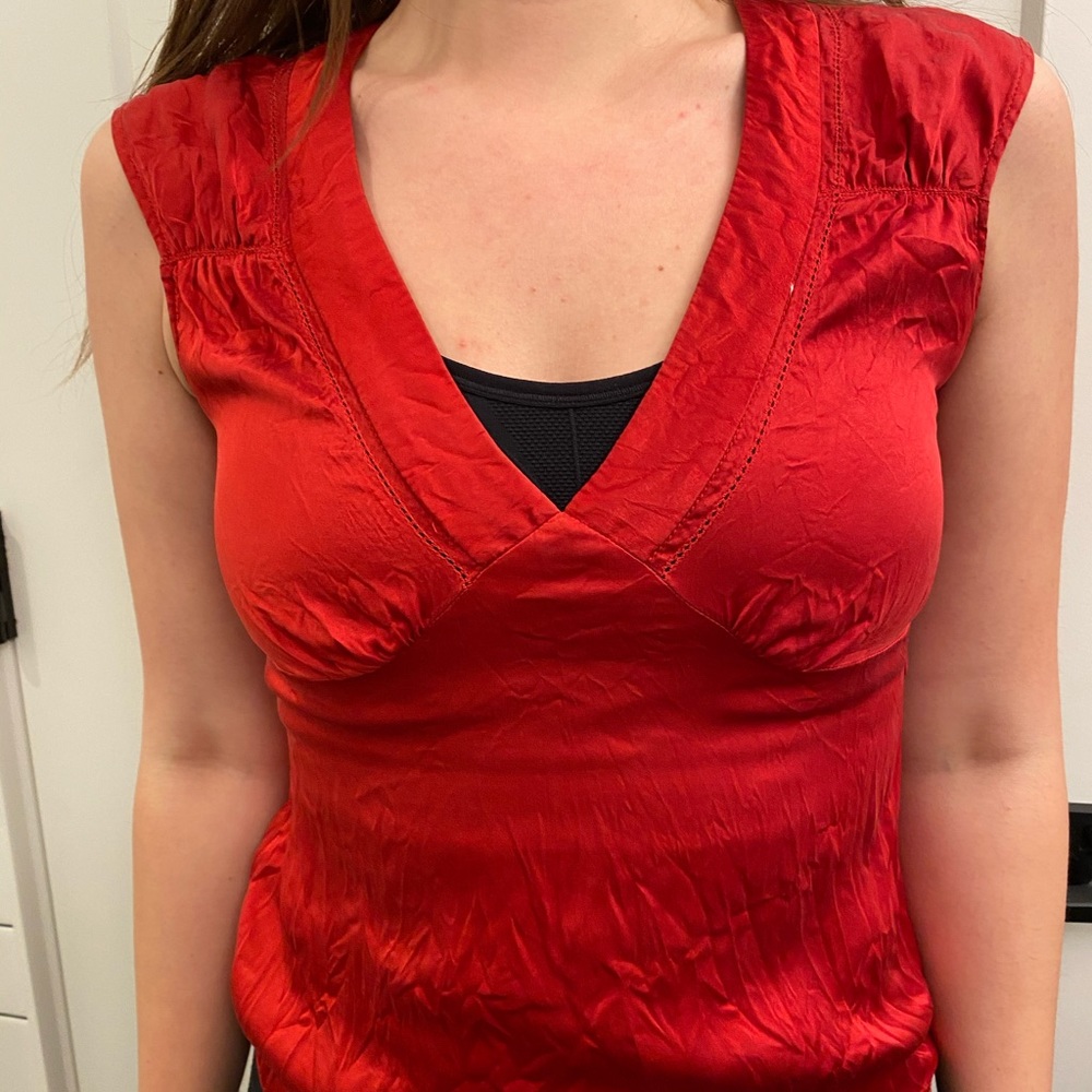 Cute y2k vintage satin red top.